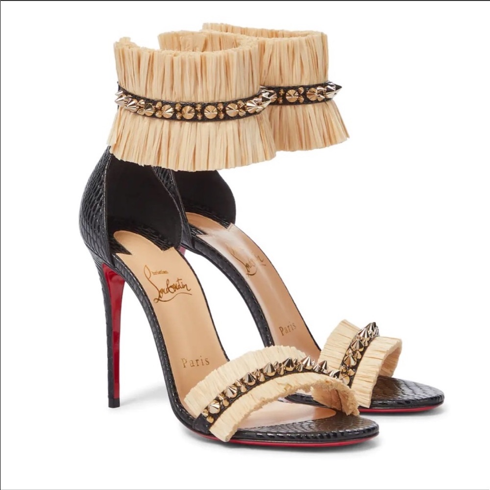 Christian Louboutin Poupedou Raffia Sandal